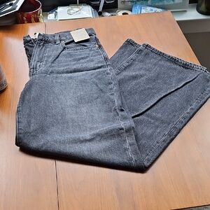 Madewell Womens Superwide Leg Jeans in Charcoal